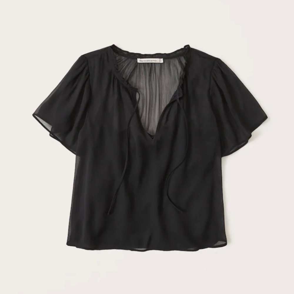 TIE FRONT CHIFFON TOP✨